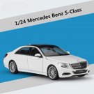 1:24 Mercedes Benz S Class S500 white Car Alloy Model Diecast Metal Toy High Simulation