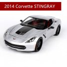 1:24 2014 Corvette Stingray silver Simulation Alloy Car Model Crafts Tools Collection Toy