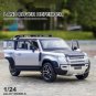 Scale 1:24 Land Rover Defender SUV Silver Car Alloy Car Diecasts Model Miniature Toy
