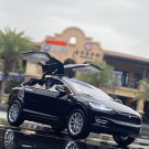 1:24 Tesla Model X black Car Alloy Model Diecast Simulation Toy Vehicles Sound and Light