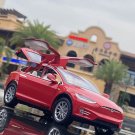 1:24 Tesla Model X Red Car Alloy Model Diecast Simulation Toy Vehicles Sound and Light