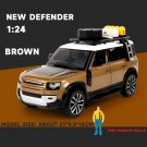 1:24 Diecast Alloy Model New Car Defender Brown Miniature Off Road Metal Vehicle Guard toy