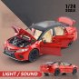 1:24 Scale Camry red Car Alloy Model Light Sound Effect Diecast CollectionToy