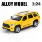 1:24 Sequoia SUV Yellow Car Spray Function Alloy Diecasts Toy Model Sound and light Toy