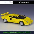 1:24 Lamborghini Countach LP5000s Yellow Car Sport Model Diecast Metal High Simulation Toy