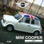 1:24 Mini Cooper 1300 white car alloy model Die casting simulation collection toy