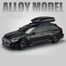 1/24 Audi RS6 Avant Station Wagon Black Car Racing Model Diecast Sound and Light Toy
