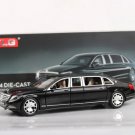 1:24 Maybach S600 Lengthen Zinc Black Car Model Diecast High Simulation Sound And Light Toy