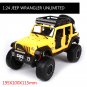 1:24 Jeep Wrangler Modified Version yellow Car Model Diecasting Simulation Collection Toy