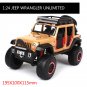1:24 Jeep Wrangler Modified Version orange Car Model Diecasting Simulation Collection Toy