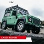 1:24 Land Rover Defender green car alloy model Die casting simulation collection toy