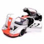 1:24 Ford GT Sports white orange Car Diecast Alloy Model Simulation Boys Toy
