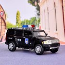 1:24 Hummer H3 police black car alloy model acousto-optic vehicle metal Collection Toy