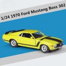 1:24 1970 Ford Mustang BOSS 302 yellow Car Alloy Muscle Model Diecast Metal Toy Sports Crafts