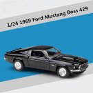 1:24 1969 Ford Mustang Boss 429 black Sports Car Model Alloy Classic Toy High Simulation