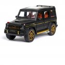 1/24 G63 G65 SUV Matter Black Car Model Alloy Diecast Vehicle Simulation Sound Light Toy