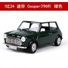 1:24 1969 BMW Mini Cooper green Car Alloy Model Diecast Metal Toy Classic High Simulation