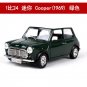 1:24 1969 BMW Mini Cooper green Car Alloy Model Diecast Metal Toy Classic High Simulation