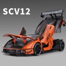 1:24 Lambos Essenza SCV12 orange Car Alloy Sports Model Sound Super Lifting Tail Hot Wheel
