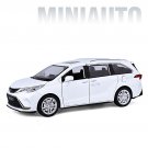 1:24 Toyota Sienna Granvia MPV Van white Car Model Vehicles Metal Sound And Light Toy