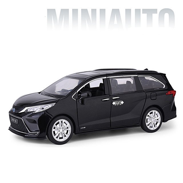 1:24 Toyota Sienna Granvia MPV Van black Car Model Vehicles Metal Sound ...