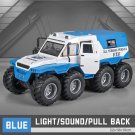 1:24 Scale Shaman 8X8 blue Car Alloy Model Light Sound Effect Diecast Toys Collection
