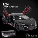 1:24 Lykan Hypersport Black Car Alloy Model Vehicles Metal Collection Toy Fast Furious
