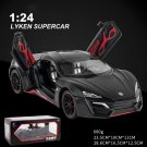 1:24 Lykan Hypersport Black Z Car Alloy Model Vehicles Metal Collection Toy Fast Furious