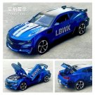 1:24 Chevrolet Camaro Blue car Simulation Model With Spray Sound Light Pull Back Toy