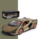 1:24 Lamborghinis Sian FKP37 Hot Green Car Sports Model Sound Super Racing Tail Wheel