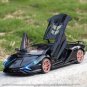 1:24 Lamborghinis Sian FKP37 Hot Black Car Sports Model Sound Super Racing Tail Wheel