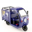 1:24 Express Transport Tricycle Blue Car Model Truck Alloy Simulation Toy Sound Light