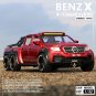 1:28 Benzs X Class 6x6 Tyre red Model Pickup Diecasts Metal Toy Simulation Sound Light