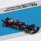 1:43 2021 F1 Formula Mercedes AMG W12E 77 black Car Max Verstappen Model Simulation Toys