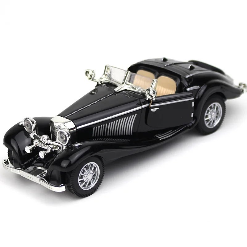 1:28 Model Retro Car Alloy And Rubber 500K Decoration Exquisite Miniature Simulation Toy