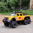 1:28 Ford Raptor F150 Big Wheel yelloq Car Alloy With Sound Light Pull Back Toy