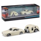 1:64 Kamann Ghia white Series Alloy Flat panel Trailer Model Simulation