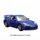 1:64 2006 911 Turbo Blue Car Series Diecast Metal Alloy Model toys collection