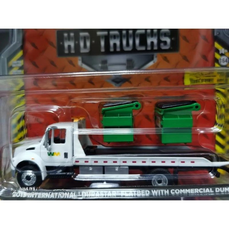 1:64 International DuraStar Flat Bed Trailer white green Car Diecast Alloy Toy