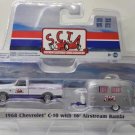 1:64 1968 Chevrolet C 10 with 16 Airstream Bambi Collection models white car