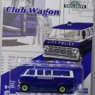 1:64 1969 Ford Club Wagon Bread Police blue Green Car Edition Diecast Alloy Toy