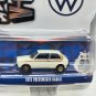 1:64 1975 Volkswagen Rabbit with Custom Stripe Pink White Car Diecast Alloy Toy