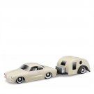 1:64 1966 Volkswagen Alloy Truck Flatbed Transport white Car Toy Travel Trailer
