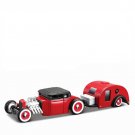 1:64 1929 Ford Alloy Truck Flatbed Transport red Car Toy Travel Trailer