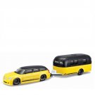 1:64 2006 Dodge Alloy Truck Flatbed Transport yellow Car Toy Travel Trailer