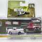 1:64 1964 Dodge D 100 and Tandem white Car Model Trailer Diecast Metal Alloy Toy