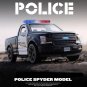 1:36 Ford F150 pickup Raptor Alloy Police black Car Model Diecast Toy Simulation