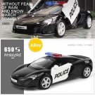 1:36 Porche 650S Raptor Alloy Police black Car Model Diecast Toy Simulation