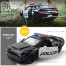 1:36 Porche Challenger Raptor Alloy Police black Car Model Diecast Toy Simulation