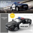 1:36 Porche Mustang Raptor Alloy Police black Car Model Diecast Toy Simulation